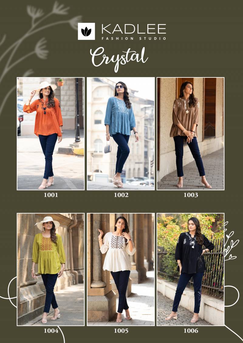 Kadlee Crystal Rayon Wrinkle Thread Work Tops Catalog Wholesale Collection - Image 8