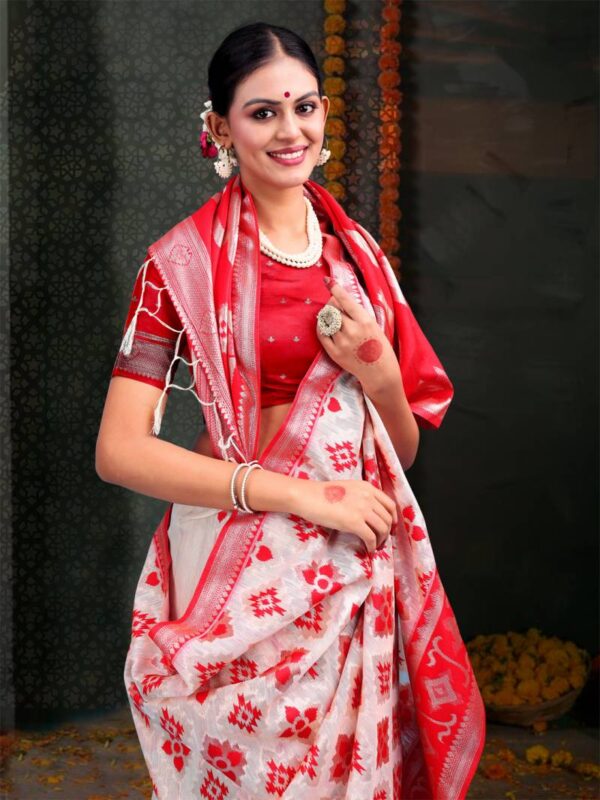 Ast Devistuti Traditional Wear Linen Cotton Fancy Saree Catalog Wholesale Collection