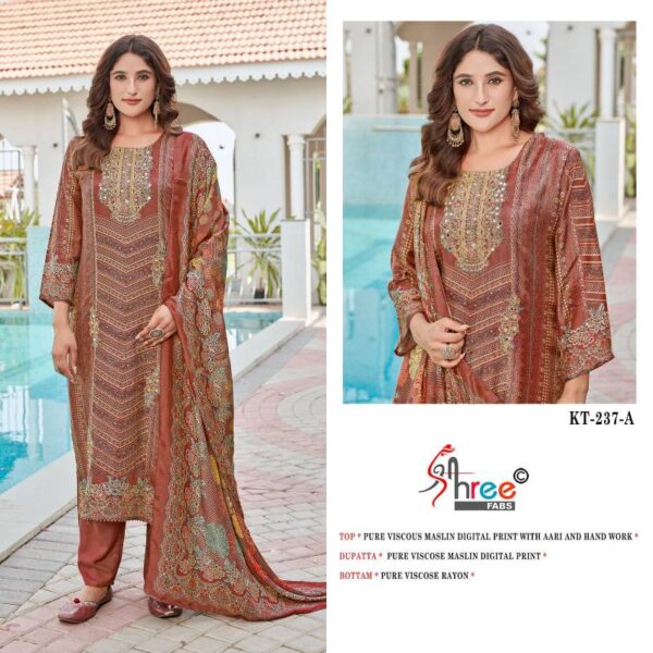 Shree Kt 237 Viscose Maslin Digital Printed Salwar Suits Catalog Wholesale Collection - Image 2