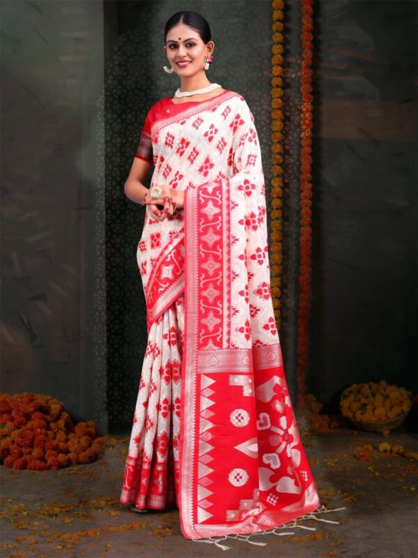 Ast Devistuti Traditional Wear Linen Cotton Fancy Saree Catalog Wholesale Collection - Image 2