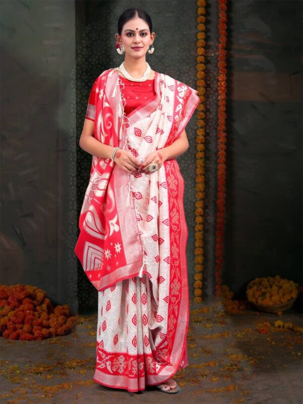 Ast Devistuti Traditional Wear Linen Cotton Fancy Saree Catalog Wholesale Collection - Image 7