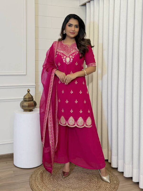 Preeti 02 Georgette Kurti Bottom With Dupatta Catalog Wholesale Collection - Image 2