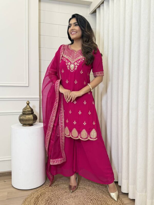 Preeti 02 Georgette Kurti Bottom With Dupatta Catalog Wholesale Collection - Image 3