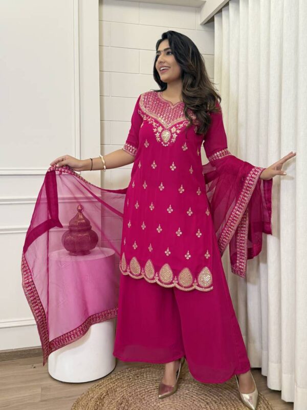 Preeti 02 Georgette Kurti Bottom With Dupatta Catalog Wholesale Collection