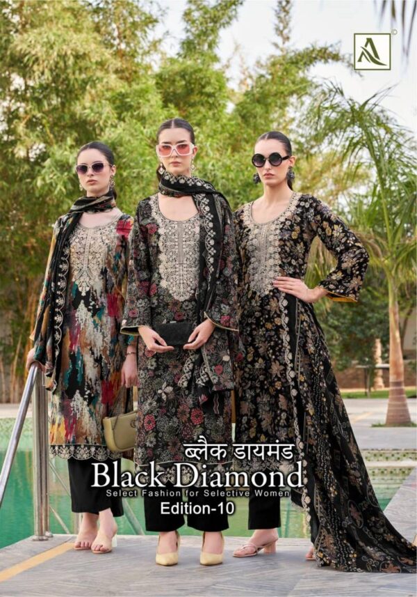 Alok Black Diamond Edition 10 Rayon Printed Dress Material Catalog Wholesale Collection