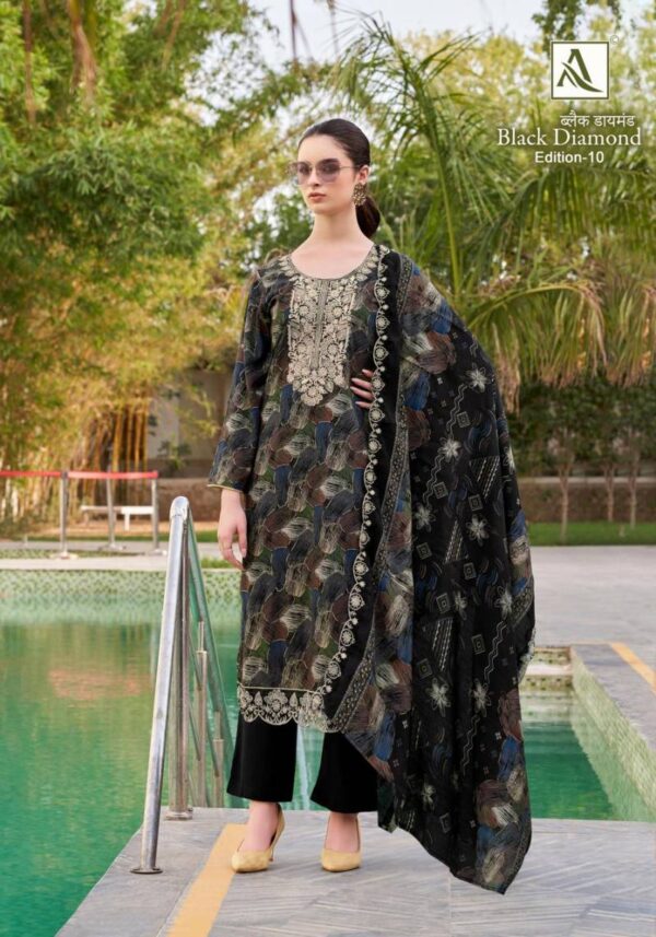 Alok Black Diamond Edition 10 Rayon Printed Dress Material Catalog Wholesale Collection - Image 5