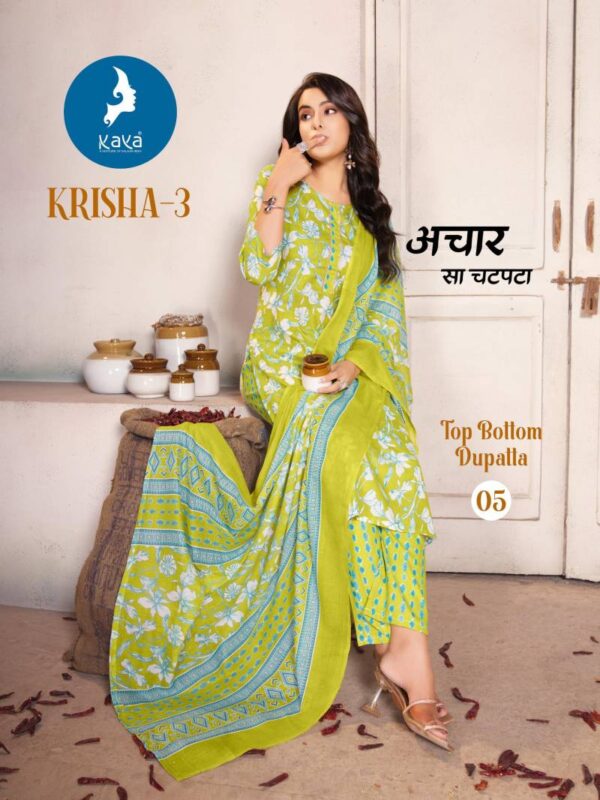 Kaya Krisha 3 Cotton Printed Kurti Pant With Dupatta Catalog Wholesale Collection - Image 2