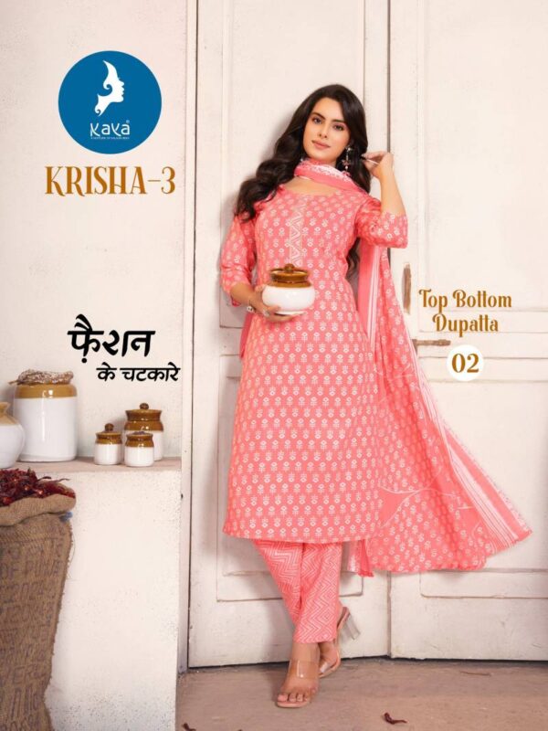 Kaya Krisha 3 Cotton Printed Kurti Pant With Dupatta Catalog Wholesale Collection - Image 7