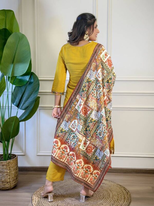 Wb 650 Mustard Viscose Kurti Bottom With Dupatta Catalog Wholesale Collection - Image 3