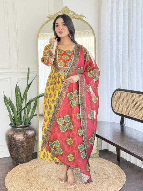 Wb 733 Yellow Rayon Printed Kurti Bottom With Dupatta Catalog Wholesale Collection