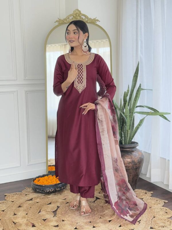 Wb 710 Rayon Fancy Neck Kurti Bottom With Dupatta Catalog Wholesale Collection - Image 6