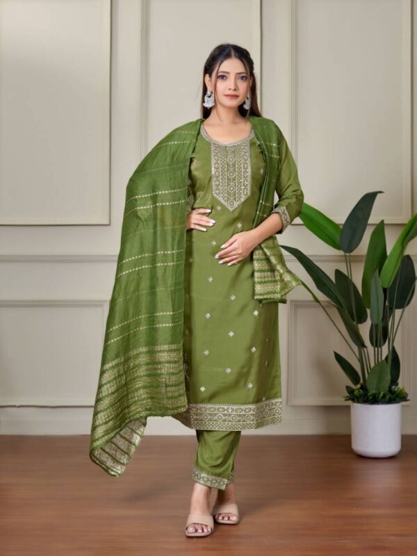 Aanchi Plus Rachna Roman Shimmer Kurti Bottom With Dupatta Catalog Wholesale Collection - Image 3