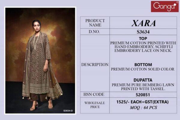 Ganga Xara Cotton Printed Embroidered Salwar Kameez Catalog Wholesale Collection - Image 6