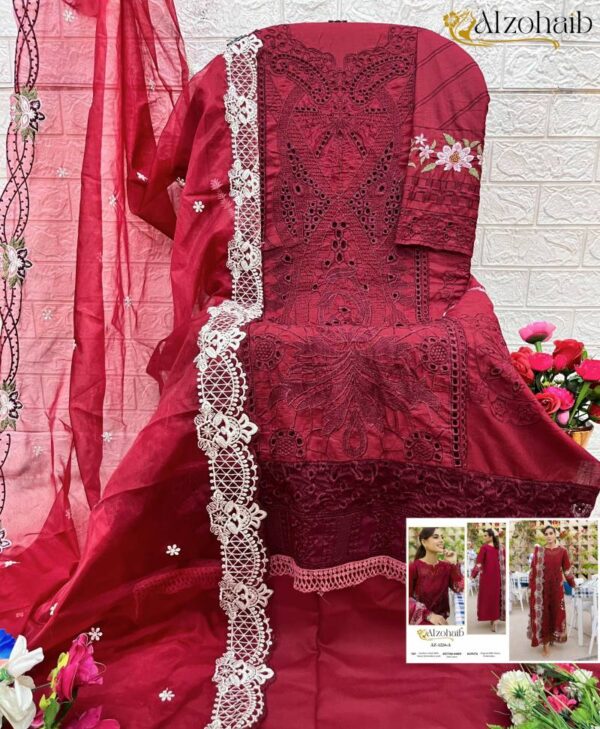 Alzohaib 1224 A And B Cambric Cotton Pakistani Salwar Suits Catalog Wholesale Collection - Image 3