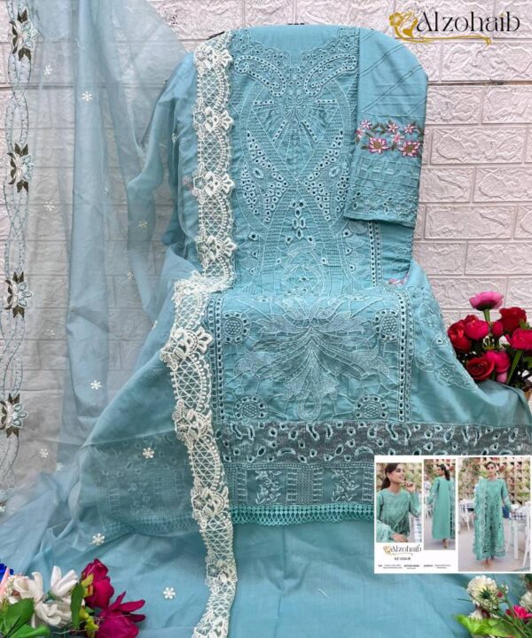 Alzohaib 1224 A And B Cambric Cotton Pakistani Salwar Suits Catalog Wholesale Collection - Image 5