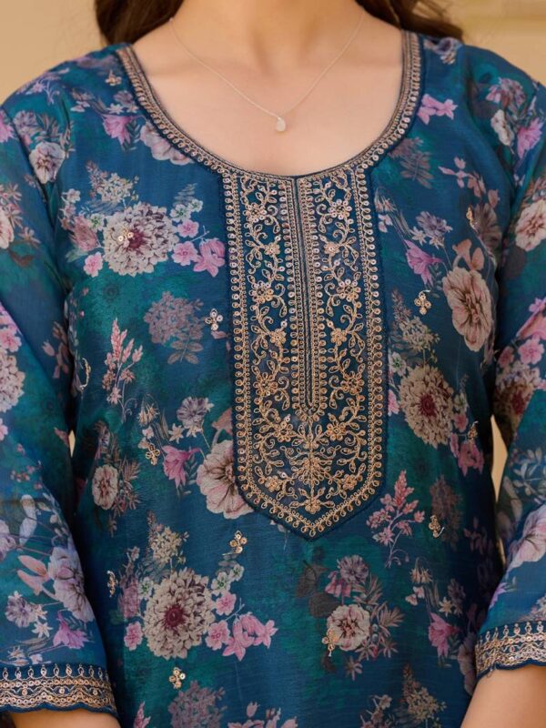 Pahal 01 Chinon Flower Printed Kurti Bottom With Dupatta Catalog Wholesale Collection - Image 4