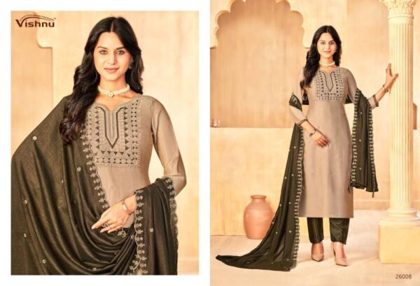 Vishnu Jasmeen Vol 3 Vichitra Silk Fancy Dress Material Catalog Wholesale Collection - Image 4