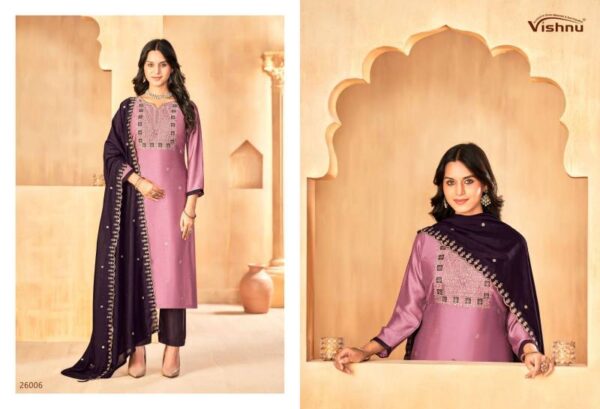 Vishnu Jasmeen Vol 3 Vichitra Silk Fancy Dress Material Catalog Wholesale Collection - Image 5