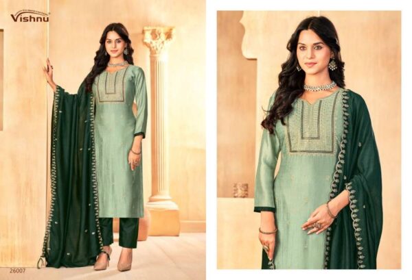Vishnu Jasmeen Vol 3 Vichitra Silk Fancy Dress Material Catalog Wholesale Collection - Image 6