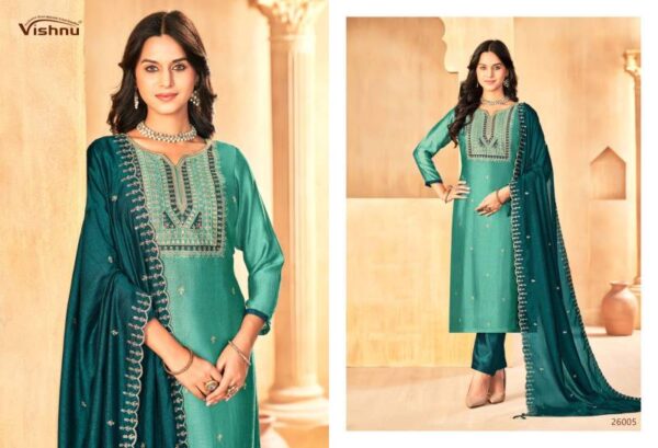 Vishnu Jasmeen Vol 3 Vichitra Silk Fancy Dress Material Catalog Wholesale Collection - Image 7