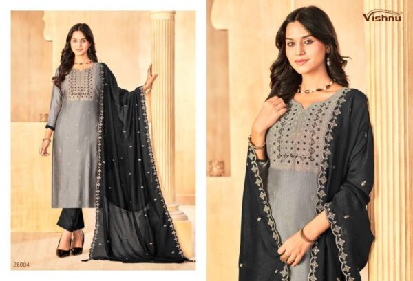 Vishnu Jasmeen Vol 3 Vichitra Silk Fancy Dress Material Catalog Wholesale Collection - Image 9