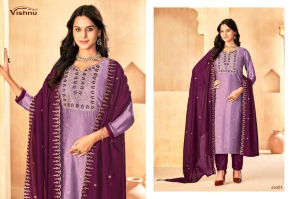 Vishnu Jasmeen Vol 3 Vichitra Silk Fancy Dress Material Catalog Wholesale Collection - Image 11