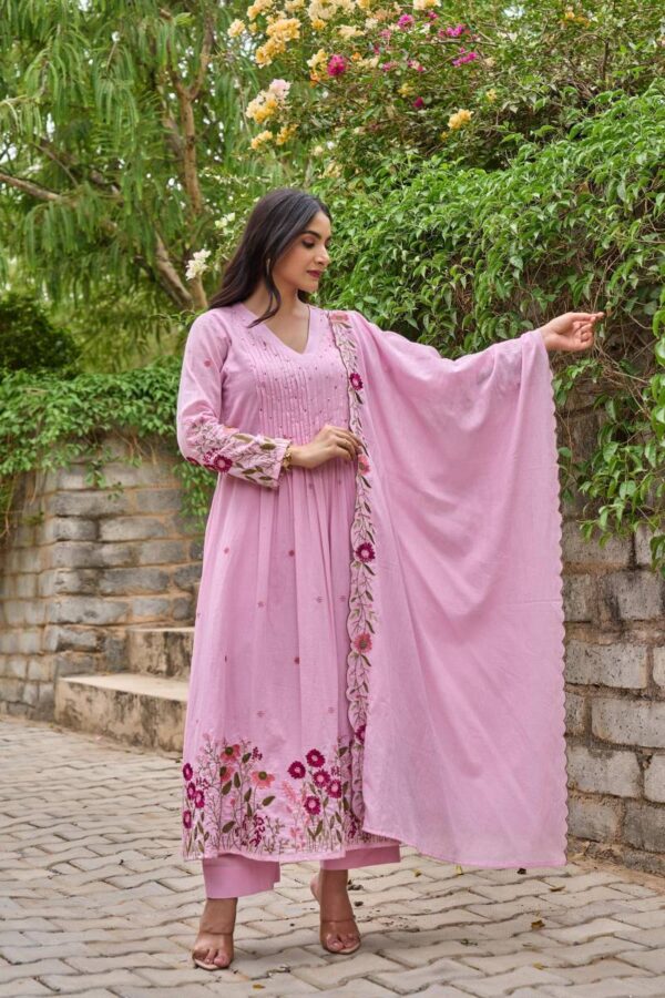 Naisha K 82 Mul Cotton Kurti Bottom With Dupatta Catalog Wholesale Collection - Image 2