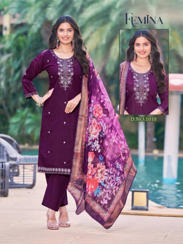 Ganesha Femina Vol 1 Roman Silk Readymade Dress Catalog Wholesale Collection - Image 11