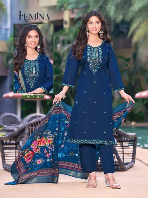 Ganesha Femina Vol 1 Roman Silk Readymade Dress Catalog Wholesale Collection - Image 2
