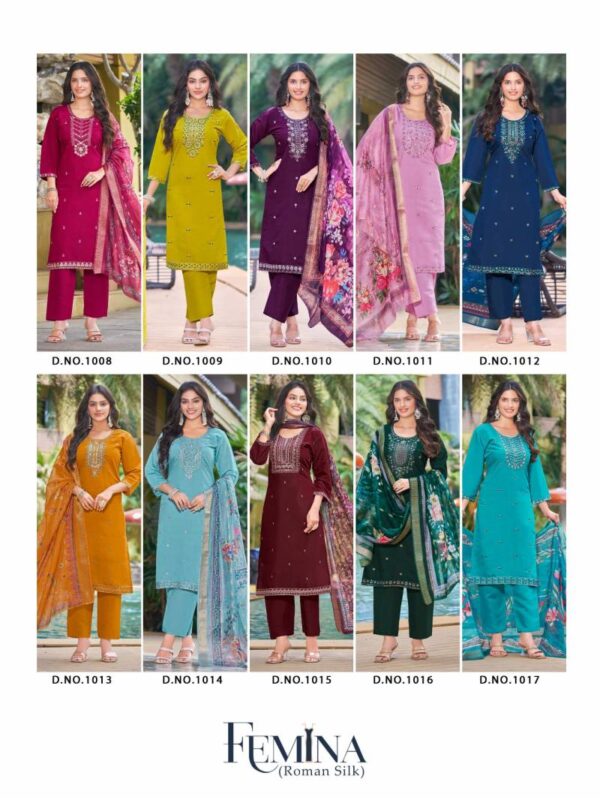 Ganesha Femina Vol 1 Roman Silk Readymade Dress Catalog Wholesale Collection - Image 12
