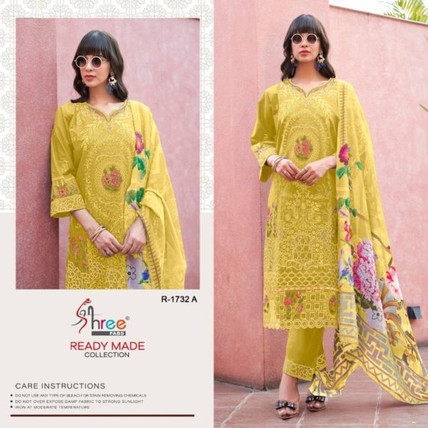 Shree R 1732 Cambric Cotton Readymade Pakistani Salwar Suits Catalog Wholesale Collection - Image 3