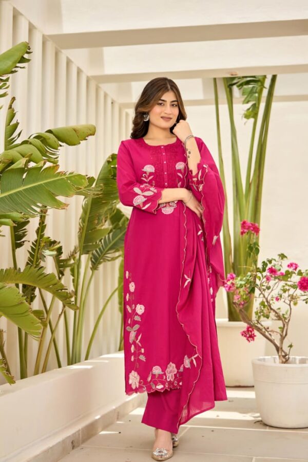 Naisha K 84 Mal Cotton Embroidered Kurti Bottom With Dupatta Catalog Wholesale Collection - Image 4