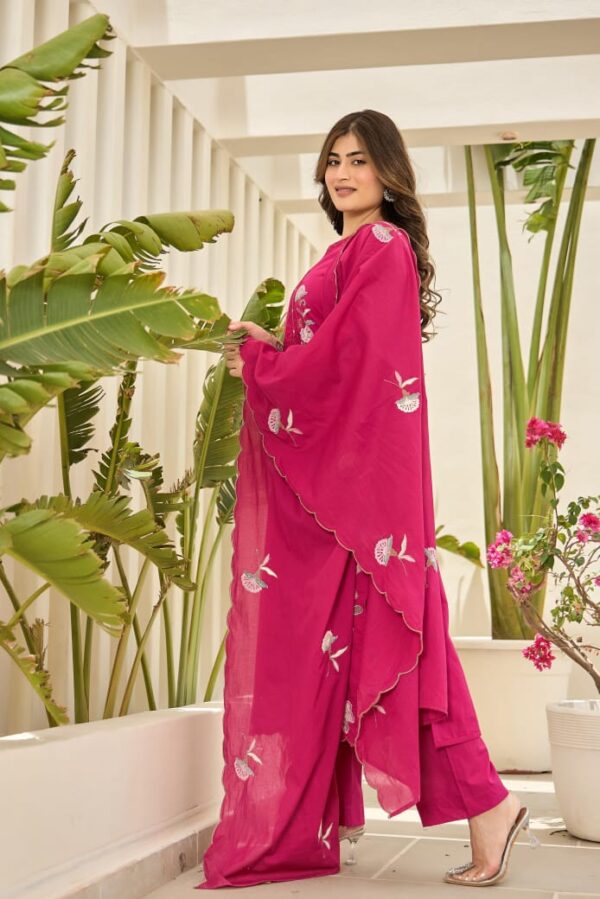 Naisha K 84 Mal Cotton Embroidered Kurti Bottom With Dupatta Catalog Wholesale Collection - Image 6