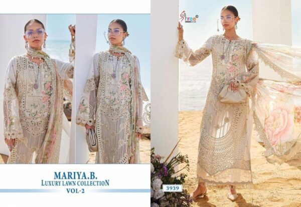 Shree Mariya B Luxury Lawn Collection Vol 2 Cotton Dupatta Suit Catalog Wholesale Collection - Image 2