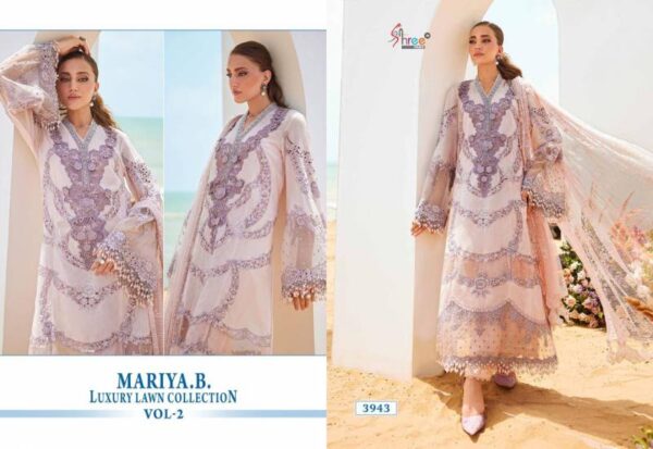 Shree Mariya B Luxury Lawn Collection Vol 2 Cotton Dupatta Suit Catalog Wholesale Collection - Image 3
