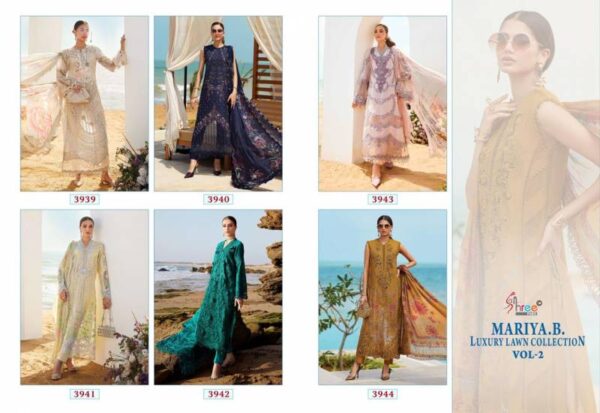 Shree Mariya B Luxury Lawn Collection Vol 2 Cotton Dupatta Suit Catalog Wholesale Collection - Image 8