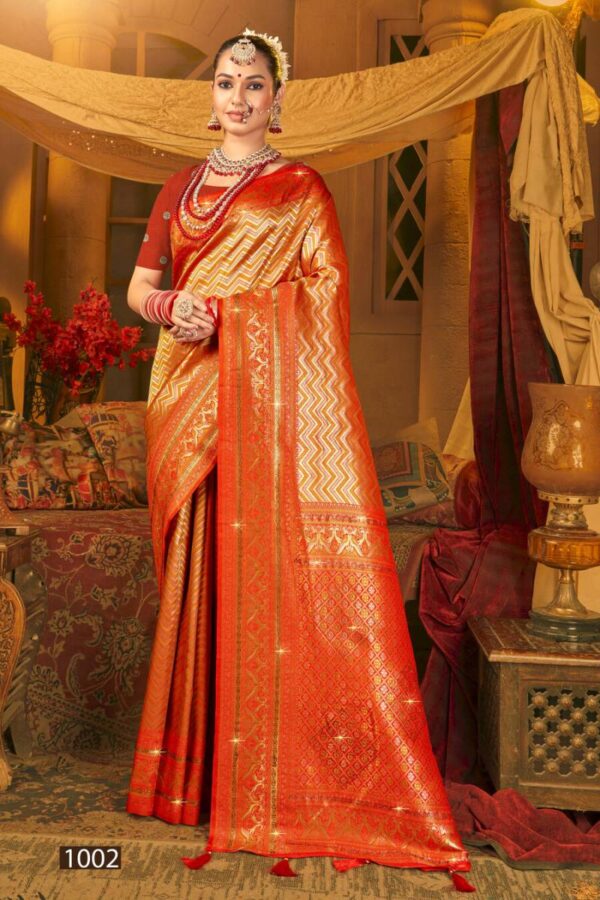 Saroj Vaishnavi Silk Saroski Vol 1 Wedding Wear Kanjivaram Silk Saree Catalog Wholesale Collection - Image 2