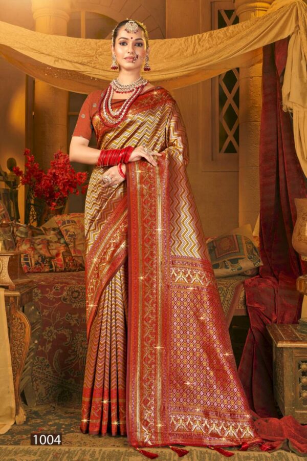 Saroj Vaishnavi Silk Saroski Vol 1 Wedding Wear Kanjivaram Silk Saree Catalog Wholesale Collection - Image 5