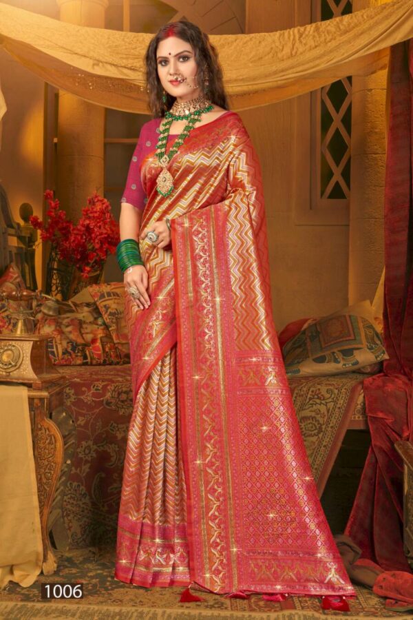 Saroj Vaishnavi Silk Saroski Vol 1 Wedding Wear Kanjivaram Silk Saree Catalog Wholesale Collection - Image 7