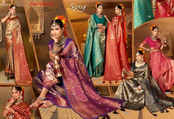 Saroj Vaishnavi Silk Saroski Vol 2 Traditional Wear Silk Saree Catalog Wholesale Collection - Image 8