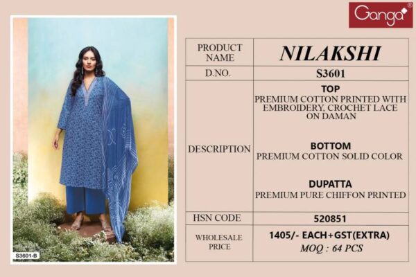Ganga Nilakshi Cotton Printed Salwar Kameez Catalog Wholesale Collection - Image 5