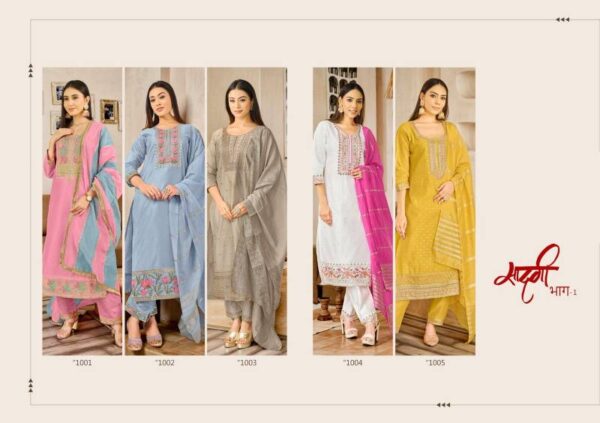 Lar Saadgi Vol 1 Chanderi Salwar Kameez Catalog Wholesale Collection - Image 7