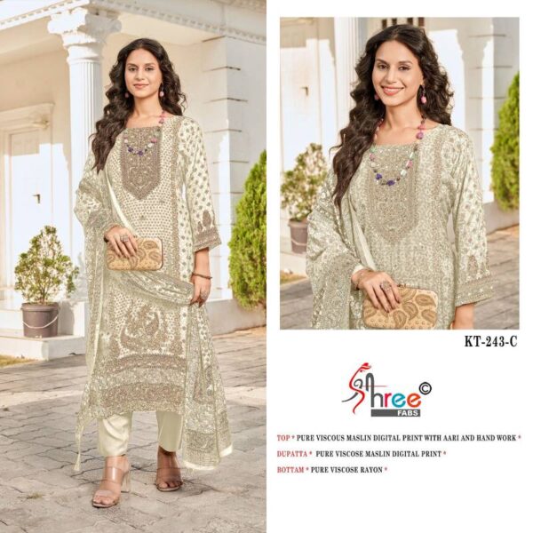 Shree Kt 243 Viscose Maslin Digital Salwar Suits Catalog Wholesale Collection - Image 5