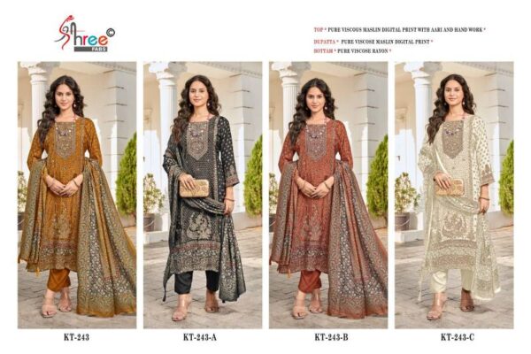 Shree Kt 243 Viscose Maslin Digital Salwar Suits Catalog Wholesale Collection - Image 6