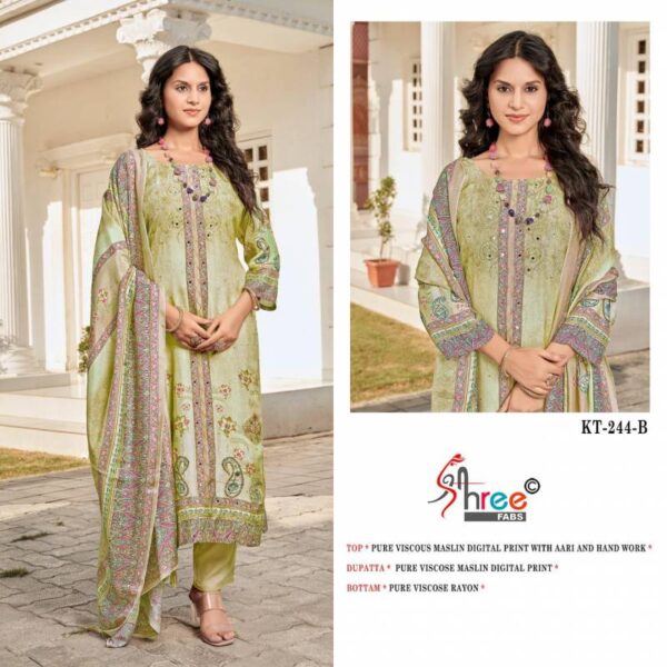Shree Kt 244 Viscose Maslin Digital Salwar Suits Catalog Wholesale Collection - Image 3