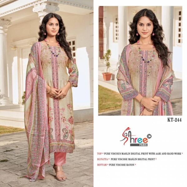 Shree Kt 244 Viscose Maslin Digital Salwar Suits Catalog Wholesale Collection - Image 5