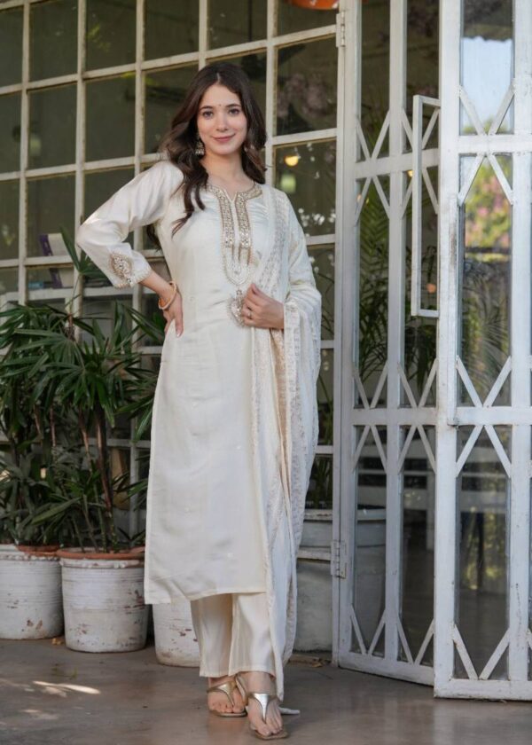 9star fashion Heer Vol 2 Designer Chanderi Embroidered Kurti Sets Catalog Wholesale Collection - Image 2