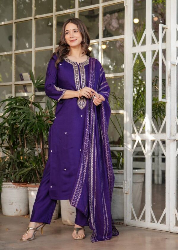 9star fashion Heer Vol 2 Designer Chanderi Embroidered Kurti Sets Catalog Wholesale Collection - Image 3