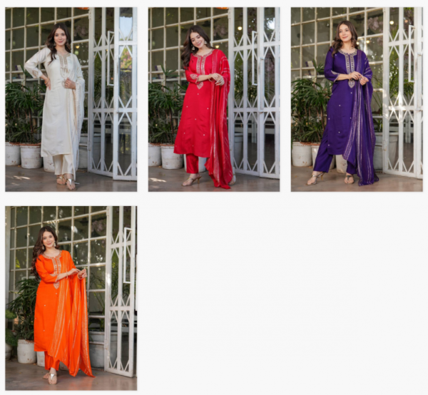 9star fashion Heer Vol 2 Designer Chanderi Embroidered Kurti Sets Catalog Wholesale Collection - Image 5