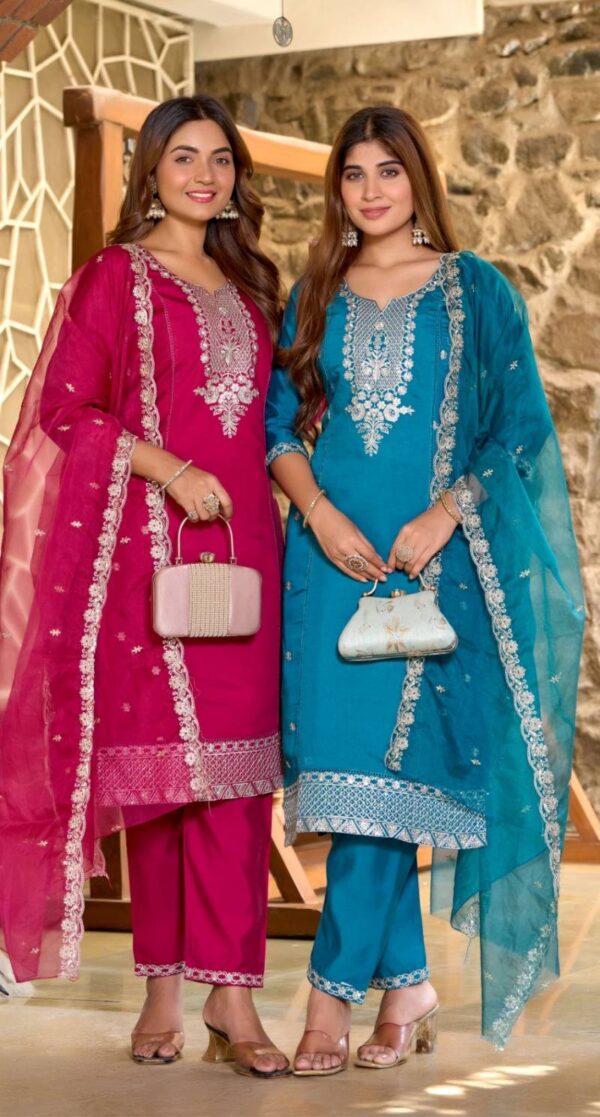 Naisha K 92 Roman Silk Kurti Bottom With Dupatta Catalog Wholesale Collection